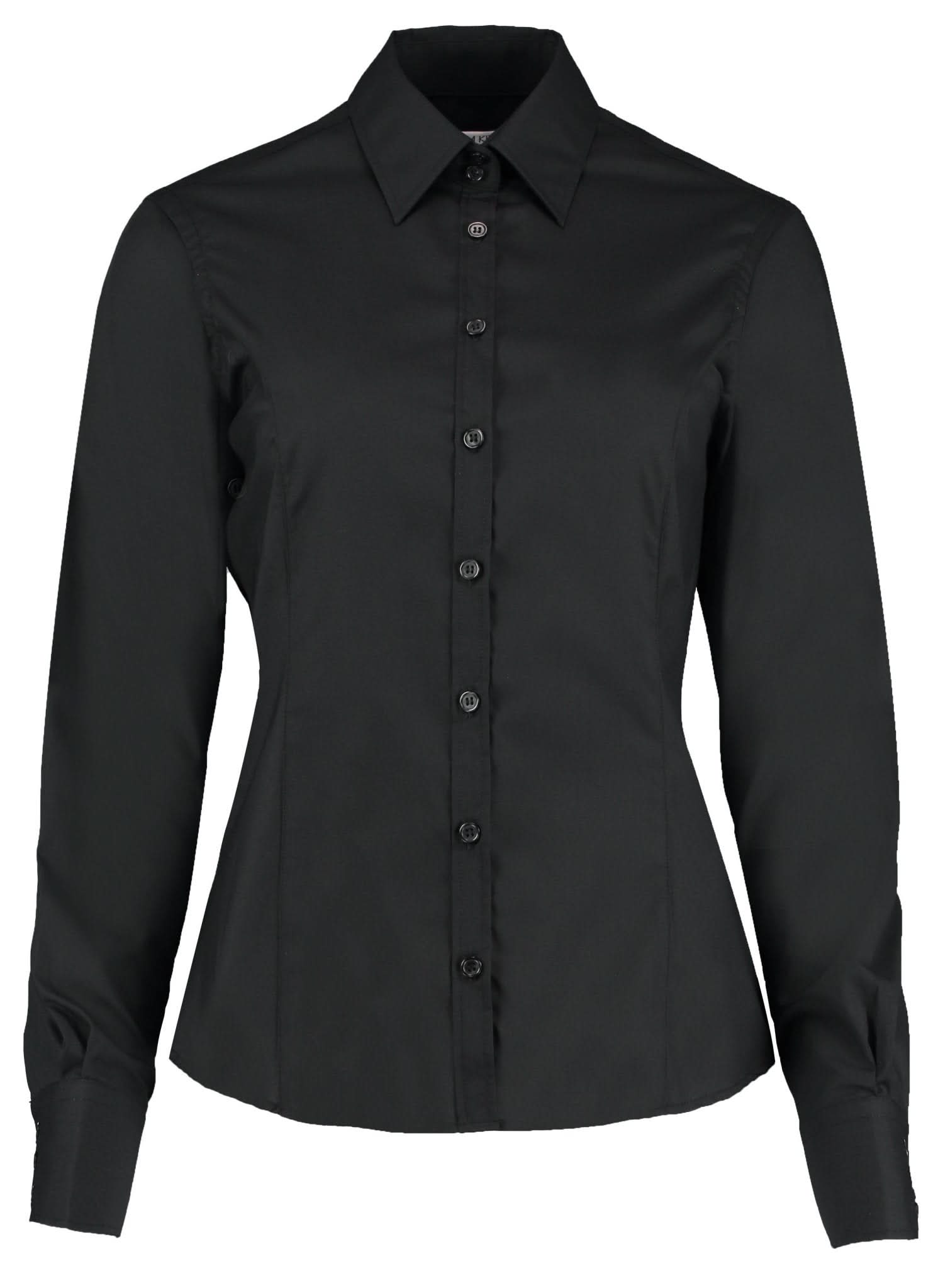 K743F: Ladies Long Sleeve Shirt Womens Long Sleeve Shirts Kustom Kit Black 6