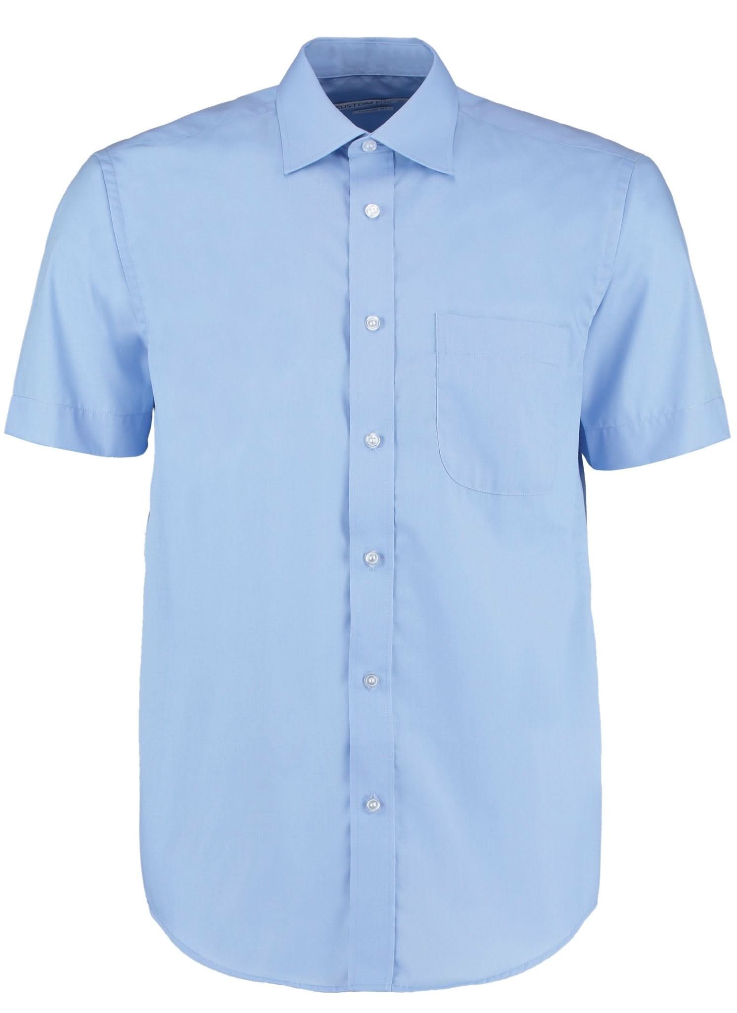 KK102: Mens Short Sleeve Shirt Mens Short Sleeve Shirts Kustom Kit Light Blue 14.5"