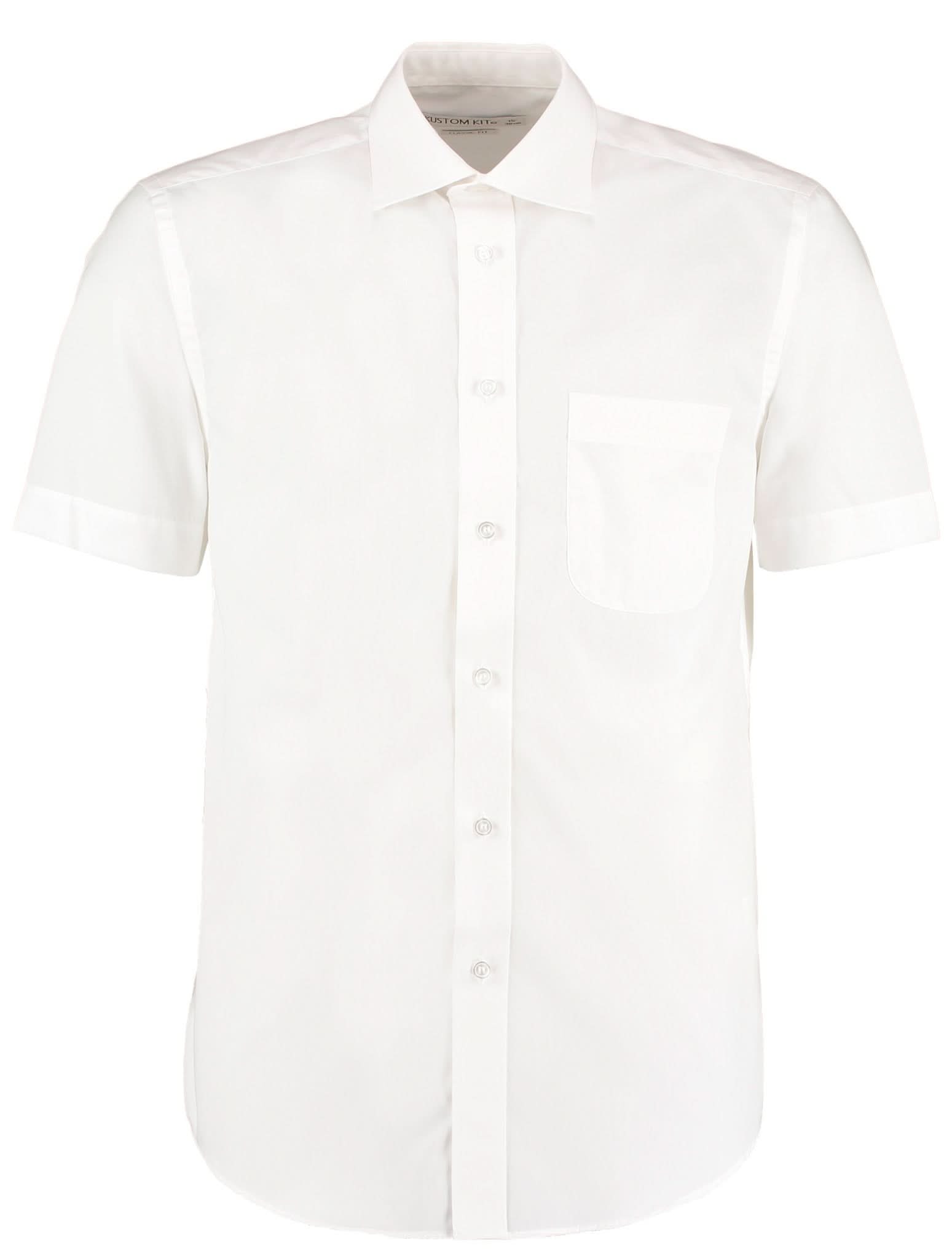 KK102: Mens Short Sleeve Shirt Mens Short Sleeve Shirts Kustom Kit White 14.5"