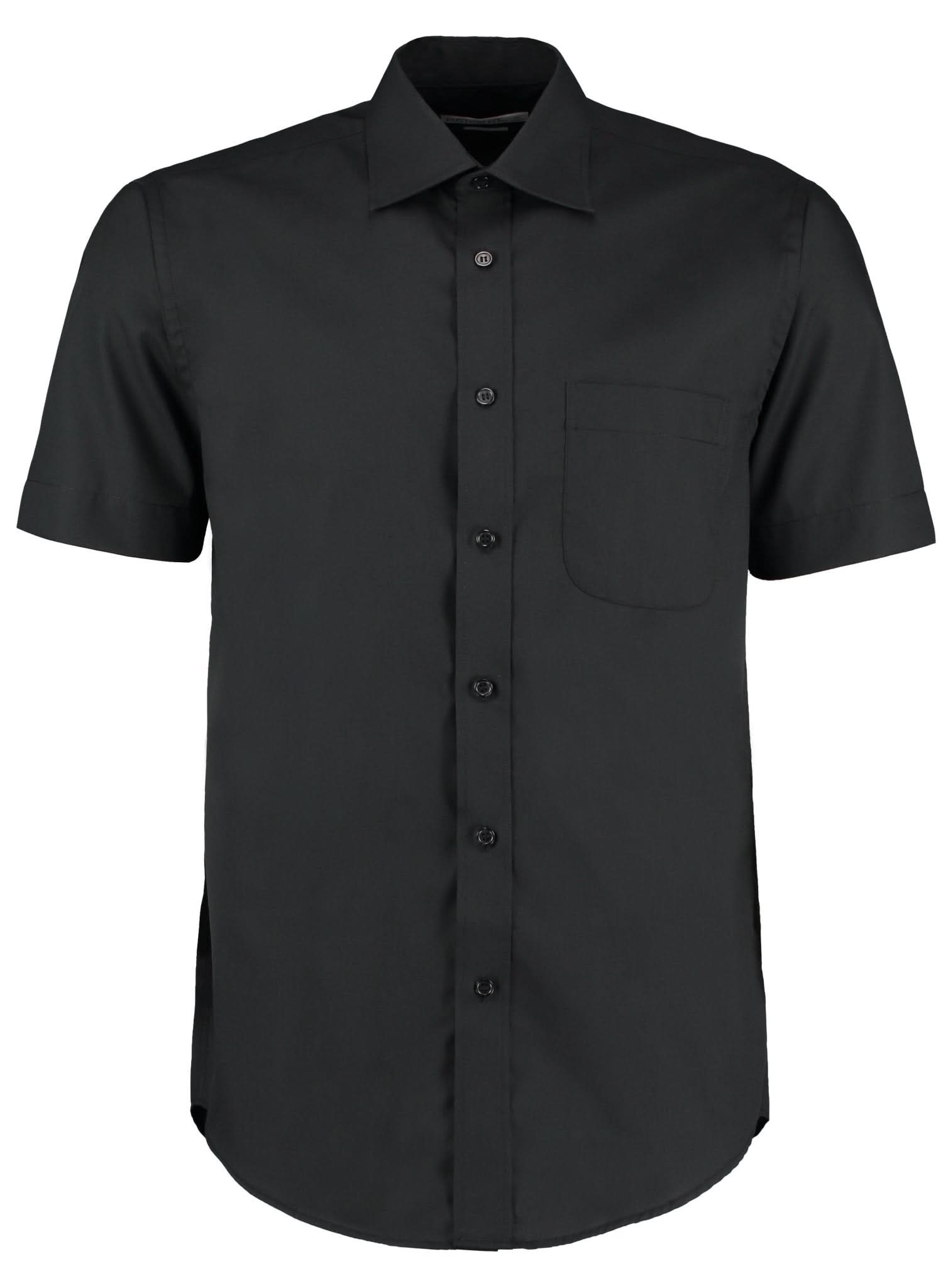 KK102: Mens Short Sleeve Shirt Mens Short Sleeve Shirts Kustom Kit Black 14.5"