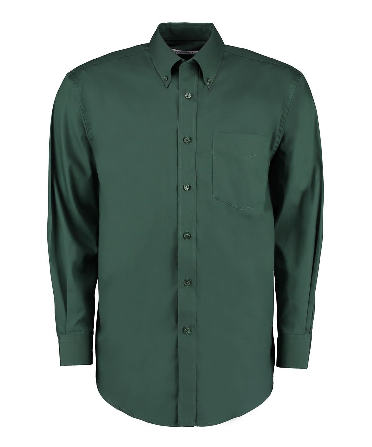 KK105: Mens Long Sleeve Oxford Shirt Mens Long Sleeve Shirts Kustom Kit Bottle Green 14