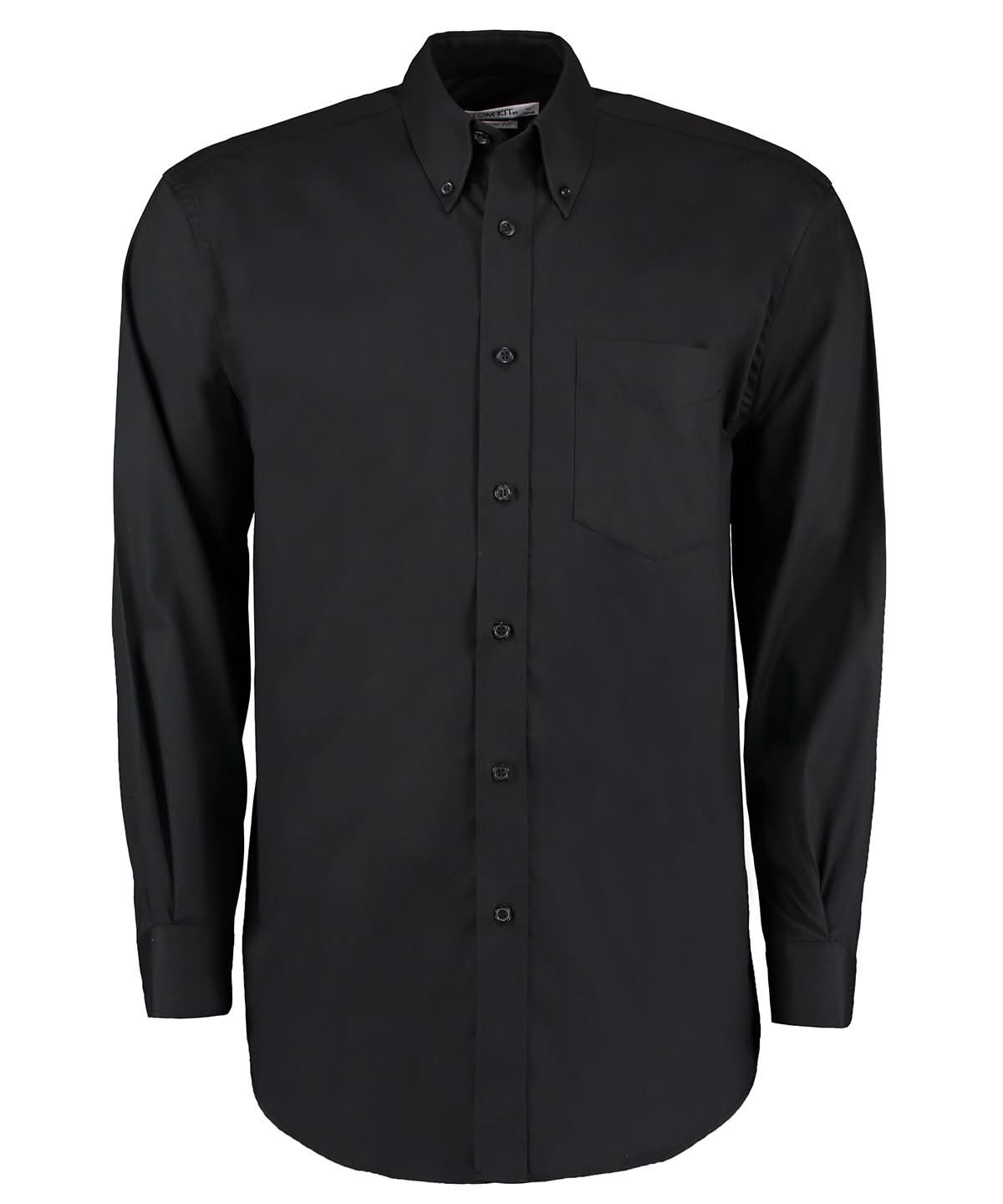 KK105: Mens Long Sleeve Oxford Shirt Mens Long Sleeve Shirts Kustom Kit Black 14