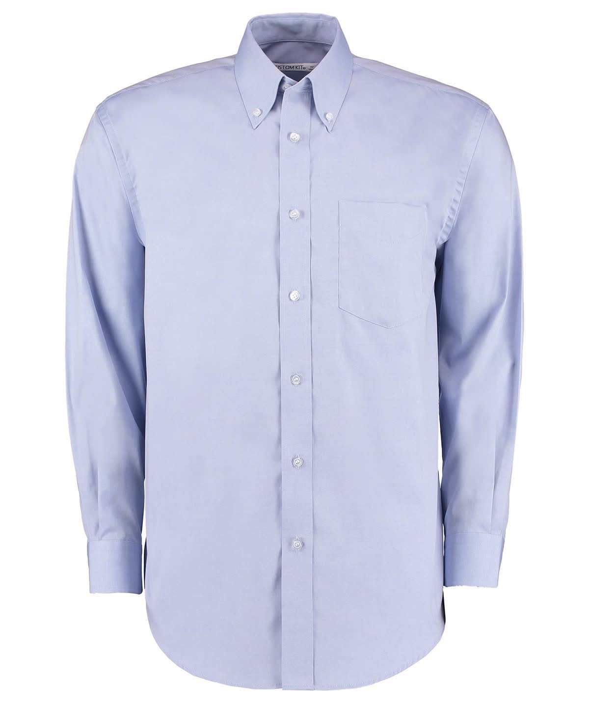 KK105: Mens Long Sleeve Oxford Shirt Mens Long Sleeve Shirts Kustom Kit Light Blue 14
