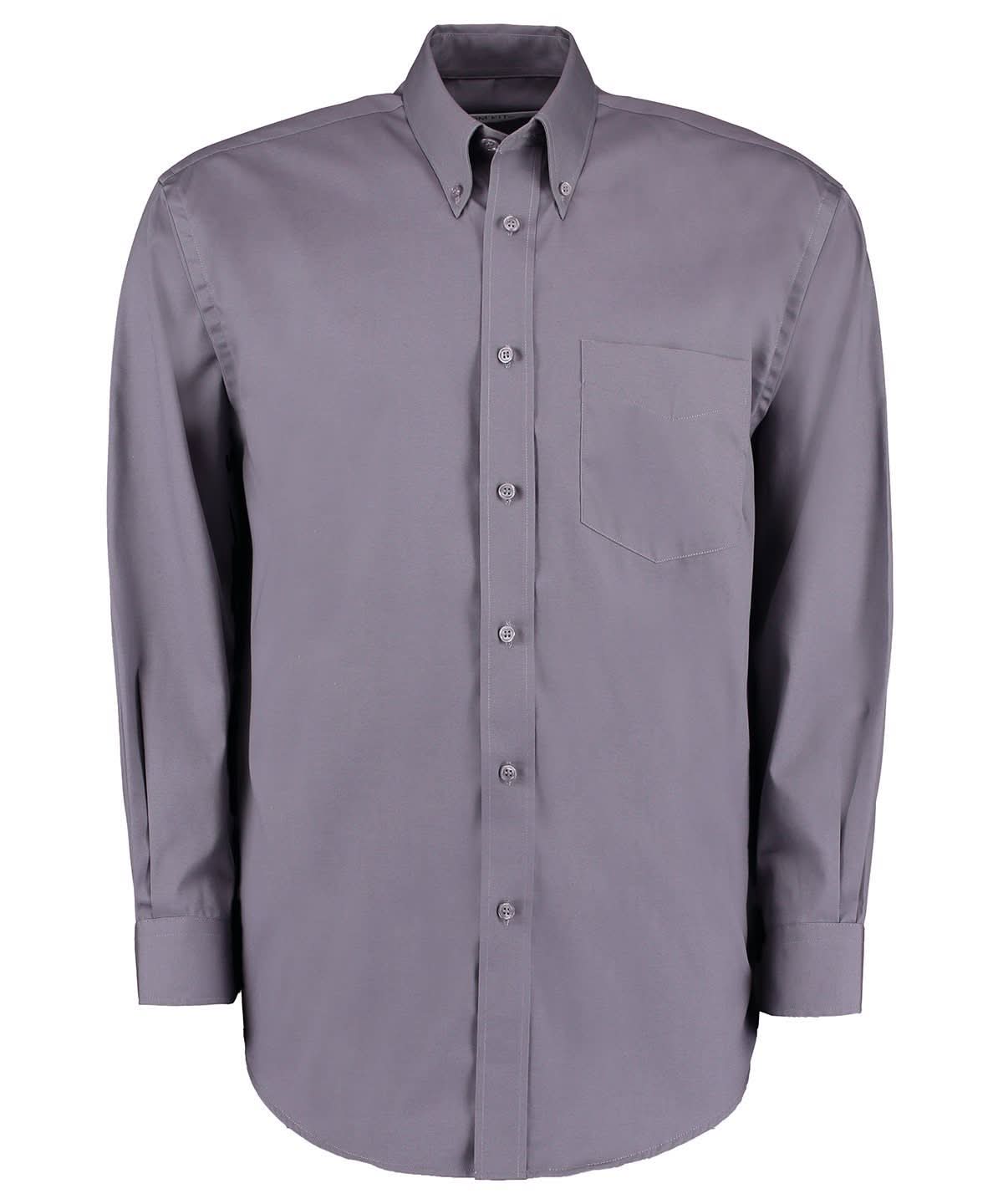 KK105: Mens Long Sleeve Oxford Shirt Mens Long Sleeve Shirts Kustom Kit Charcoal 14
