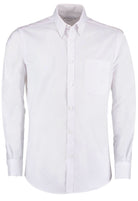 KK184: Mens Slim Fit Oxford Shirt Mens Long Sleeve Shirts Kustom Kit White 14"