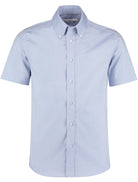KK187: Short Premium Oxford Shirt Mens Short Sleeve Shirts Kustom Kit Light Blue 14.5"