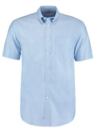 KK350: Mens Oxford Shirt Mens Short Sleeve Shirts Kustom Kit Light Blue 14"