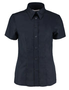 KK360: Ladies Oxford Shirt Womens Short Sleeve Shirts Kustom Kit French Navy 8