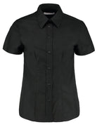 KK360: Ladies Oxford Shirt Womens Short Sleeve Shirts Kustom Kit Black 8