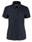 KK360: Ladies Oxford Shirt Womens Short Sleeve Shirts Kustom Kit French Navy 8