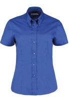 KK701: Ladies Oxford Shirt Womens Short Sleeve Shirts Kustom Kit Royal 8