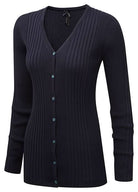 Kristin Ladies V-Neck Cardigan Womens Knitwear Vortex Designs Navy XS