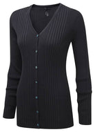 Kristin Ladies V-Neck Cardigan Womens Knitwear Vortex Designs Charcoal XS