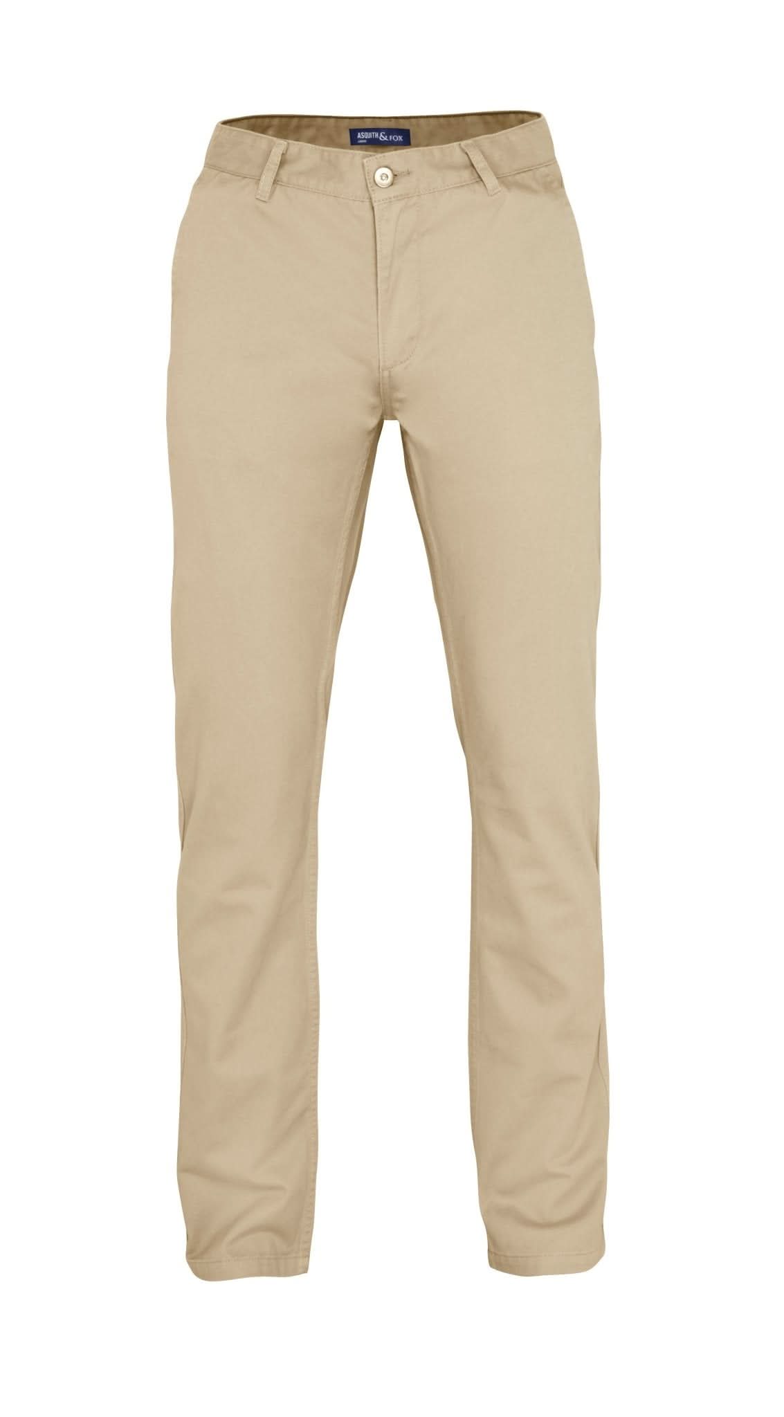 AQ050: Mens Classic Fit Chino Trousers Mens Chinos Asquith & Fox Natural XS Regular