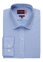 Monza Mens Slim Fit Shirt Mens Long Sleeve Shirts Brook Taverner Blue Houndstooth 14"