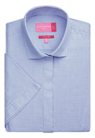 Napoli Ladies Blouse Womens Short Sleeve Shirts Brook Taverner Blue Houndstooth 6