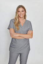 Nova Ladies "Simki" Scrub Top Scrubs Behrens Charcoal 2XS