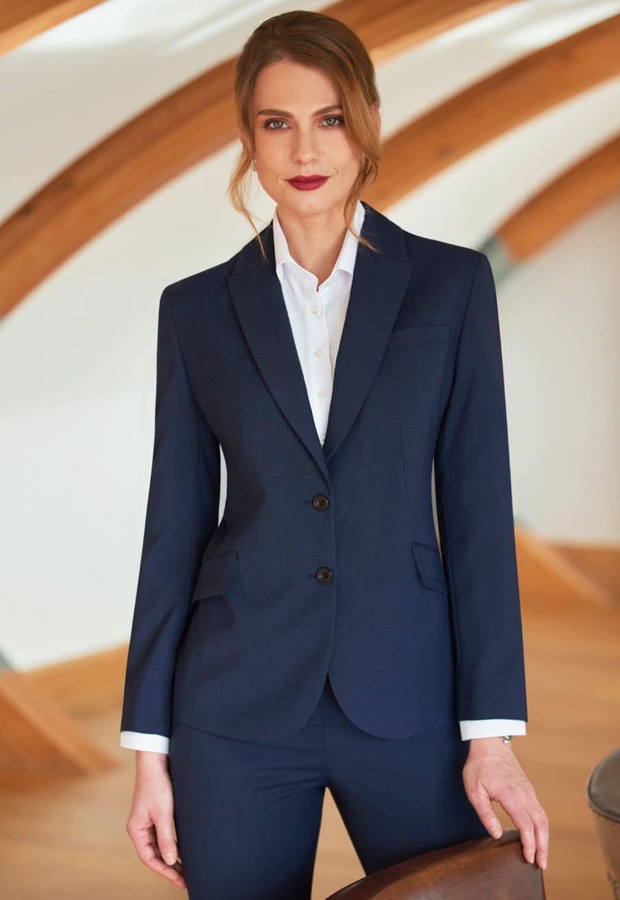Novara Signature Women's Tailored Fit Jacket Ladies Suit Jacket Brook Taverner Navy Check 6 Short