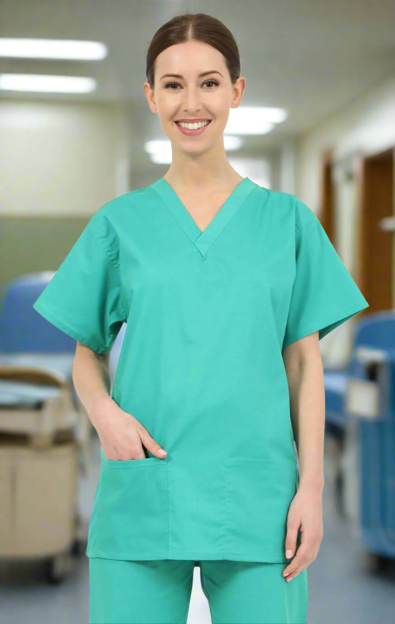 NST: Behrens Unisex Reversible Scrub Top Scrubs Behrens Jade XS
