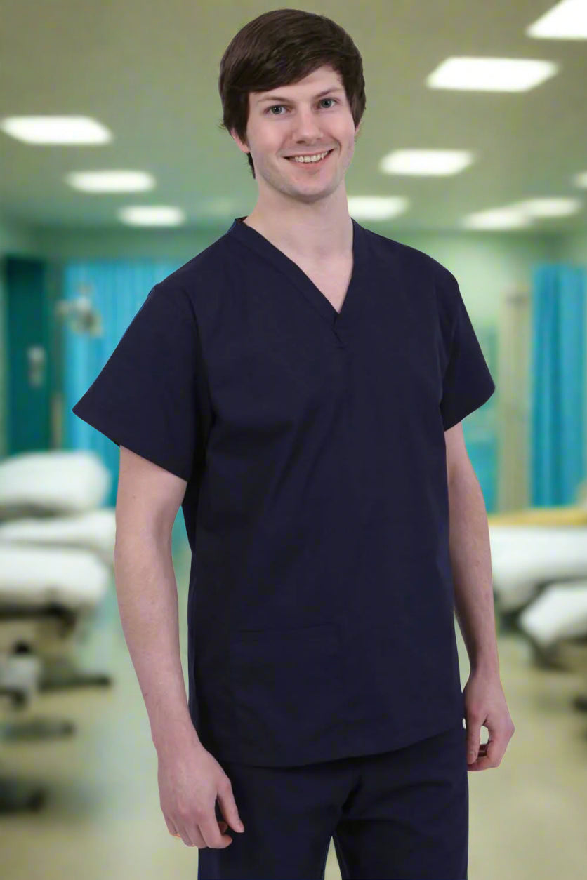 NST: Behrens Unisex Reversible Scrub Top Scrubs Behrens Navy XS