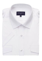 Olympus Mens Pilot Shirt Mens Short Sleeve Shirts Brook Taverner White 14.5"