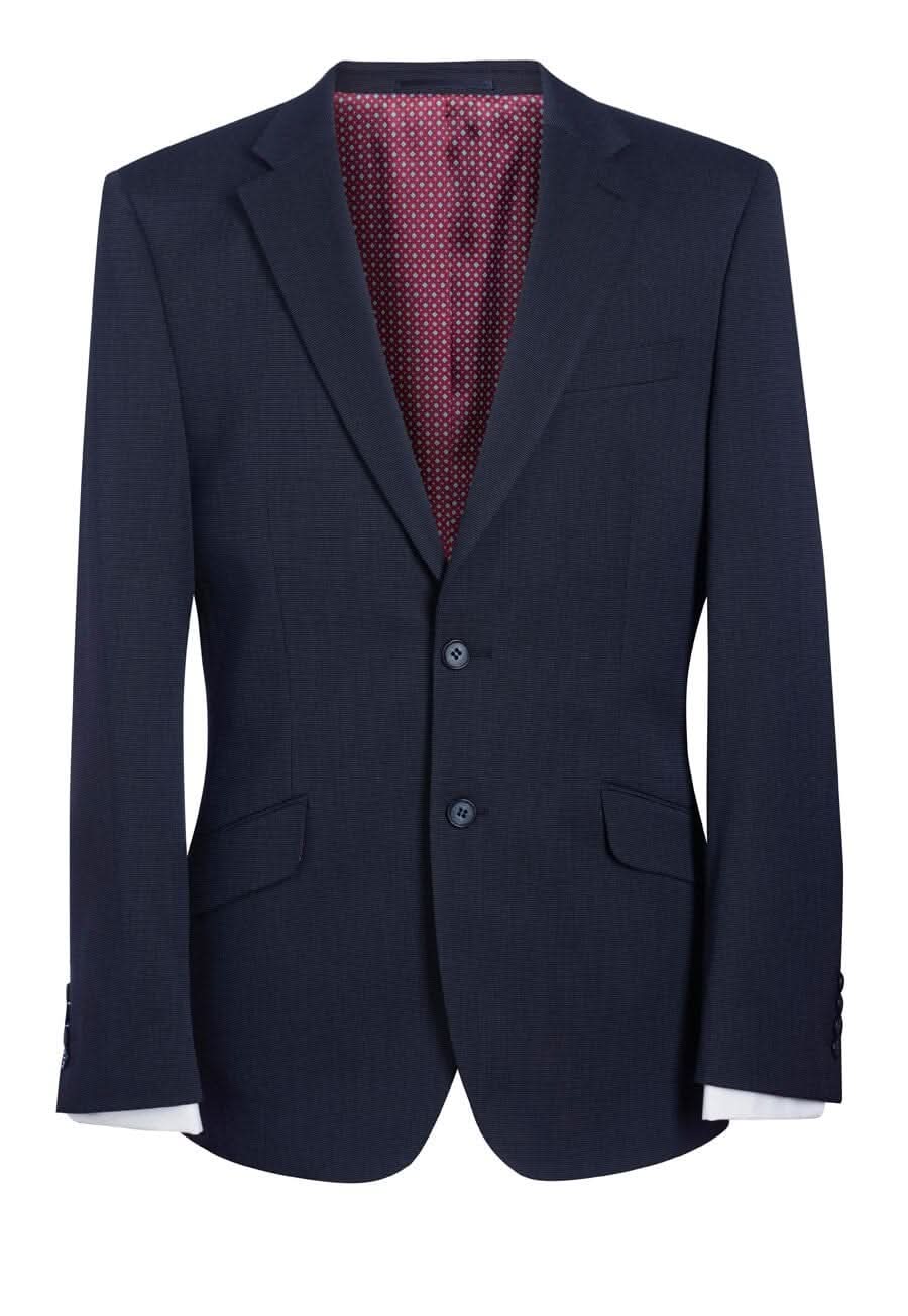 Phene Mens Tailored Fit Suit Jacket Mens Suit Jacket Brook Taverner Navy Pindot 34 Regular