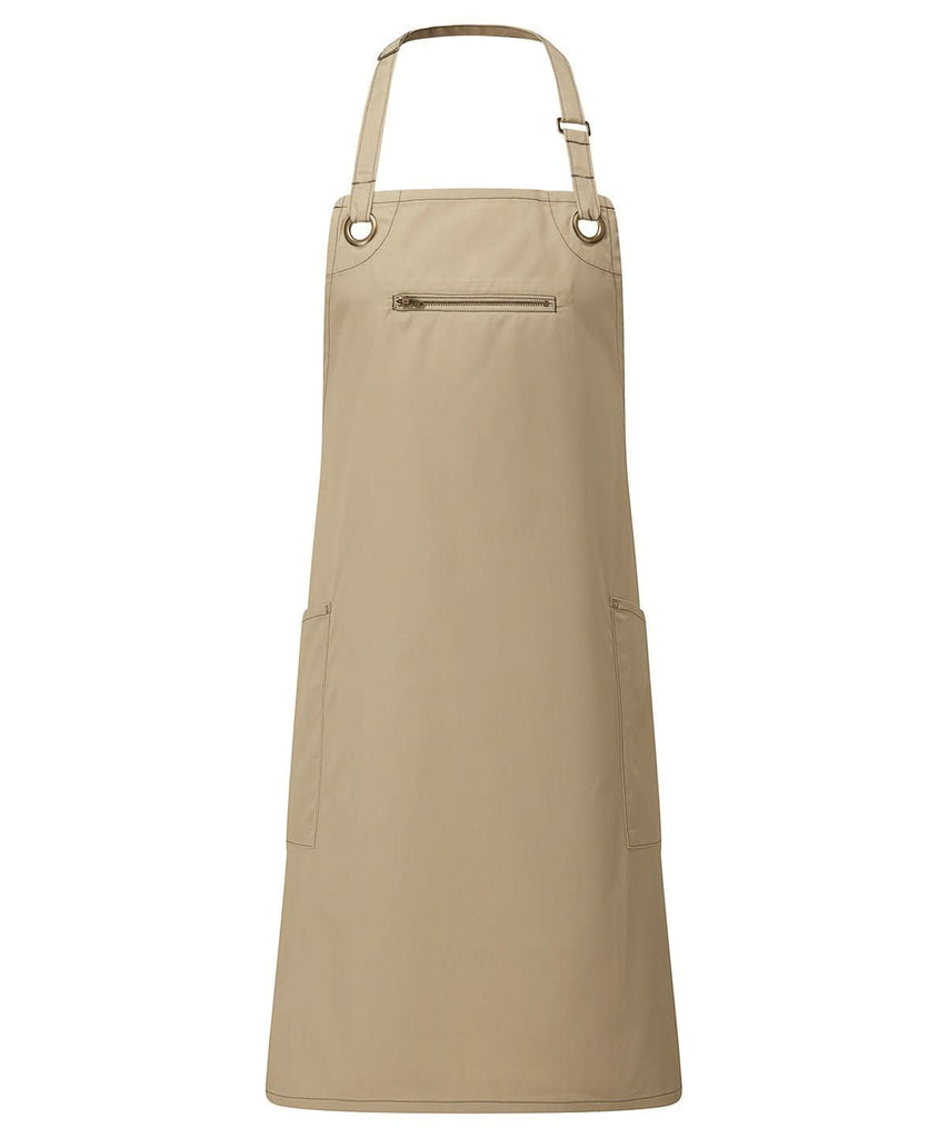 PR121 - Barley' contrast stitch sustainable bib apron - The Staff Uniform Company