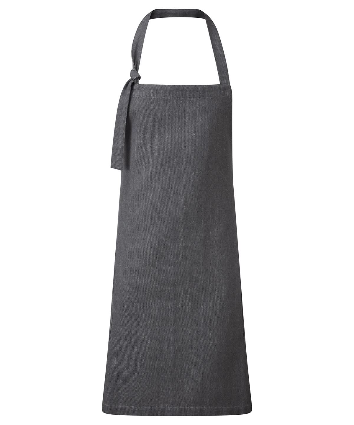 PR122: Sustainable Bib Apron Aprons Premier Grey Denim Regular