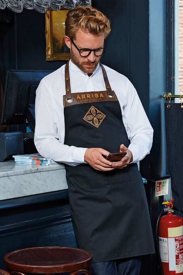 PR123 - Espresso Bib Apron - The Staff Uniform Company