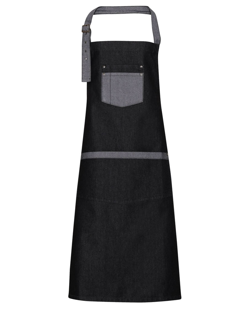 PR127 - Contrast Denim Bib Apron - The Staff Uniform Company