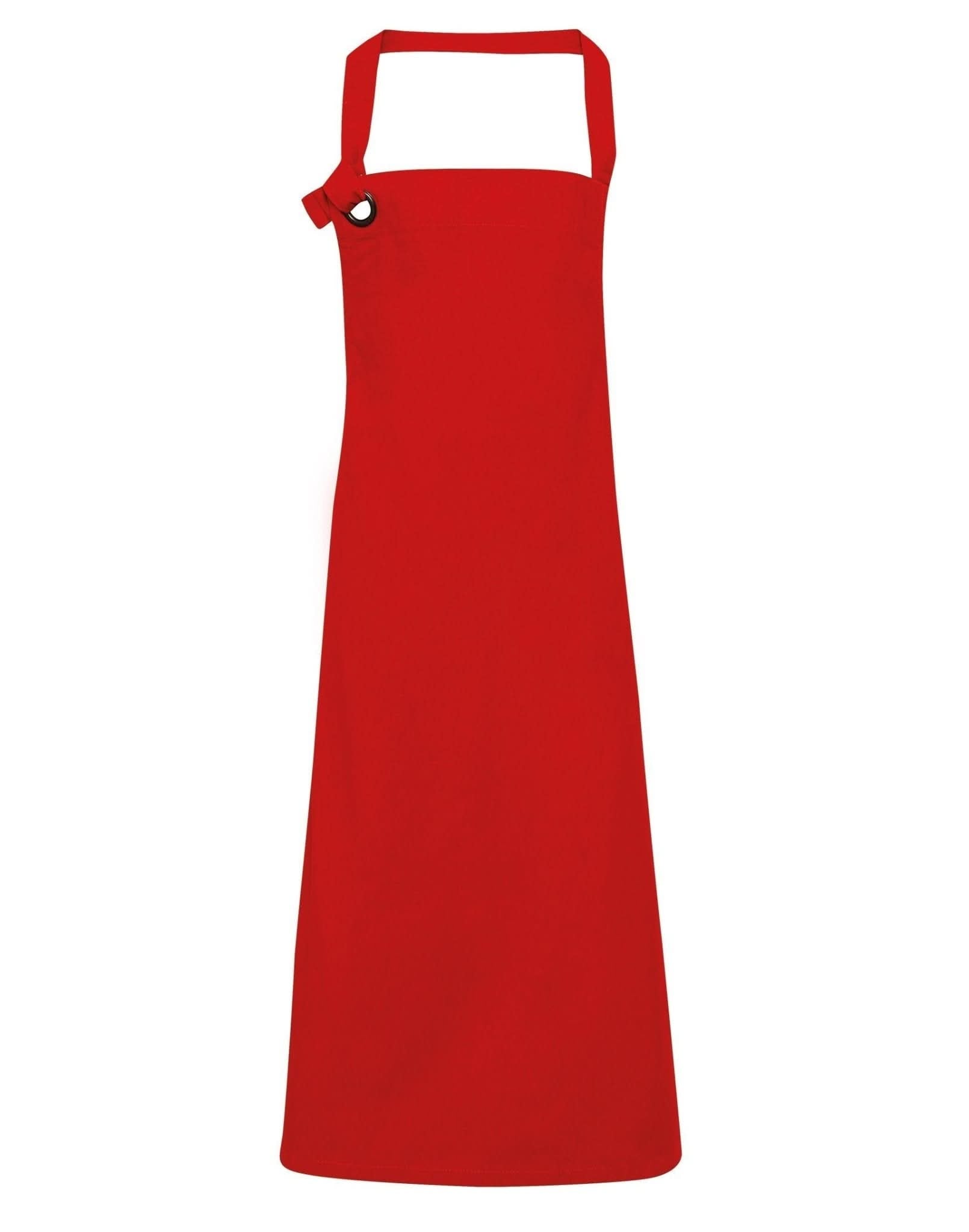 PR130: Heavy Cotton Canvas Bib Apron Aprons Premier Red Regular