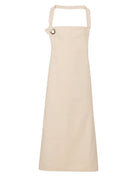 PR130: Heavy Cotton Canvas Bib Apron Aprons Premier Natural Regular