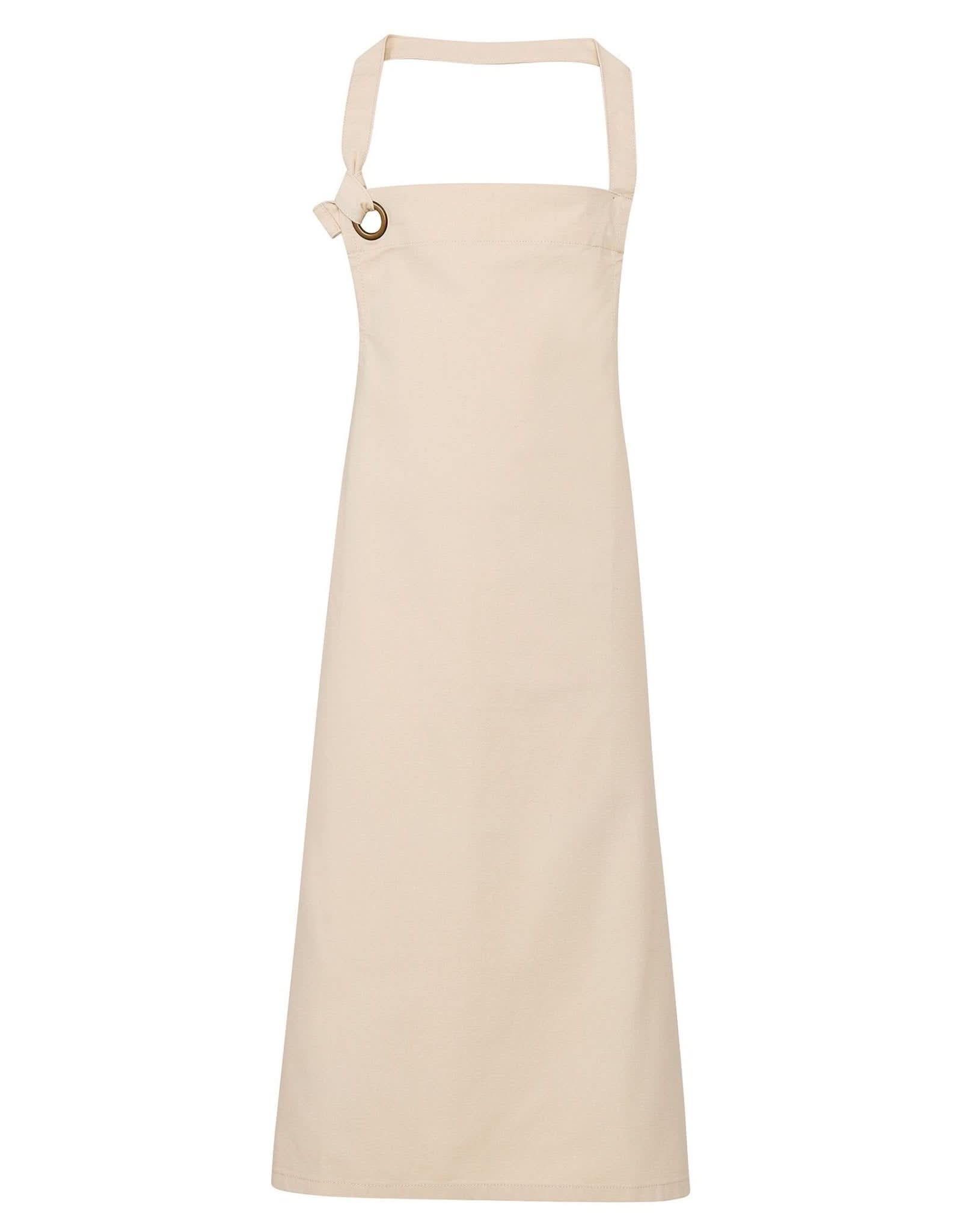 PR130: Heavy Cotton Canvas Bib Apron Aprons Premier Natural Regular