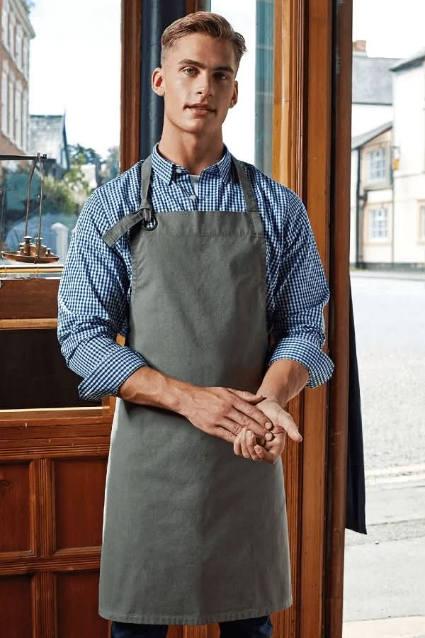 PR130 - Heavy Cotton Canvas Bib Apron - The Staff Uniform Company