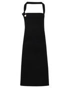 PR130: Heavy Cotton Canvas Bib Apron Aprons Premier Black Regular