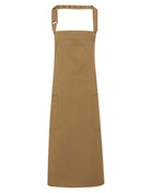 PR132: Chino Cotton Bib Apron Aprons Premier Khaki Regular