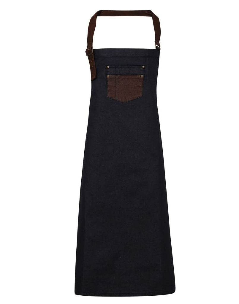 PR136 - Waxed-Look Denim Apron - The Staff Uniform Company