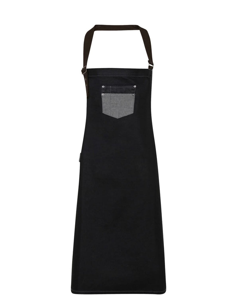 PR136 - Waxed-Look Denim Apron - The Staff Uniform Company