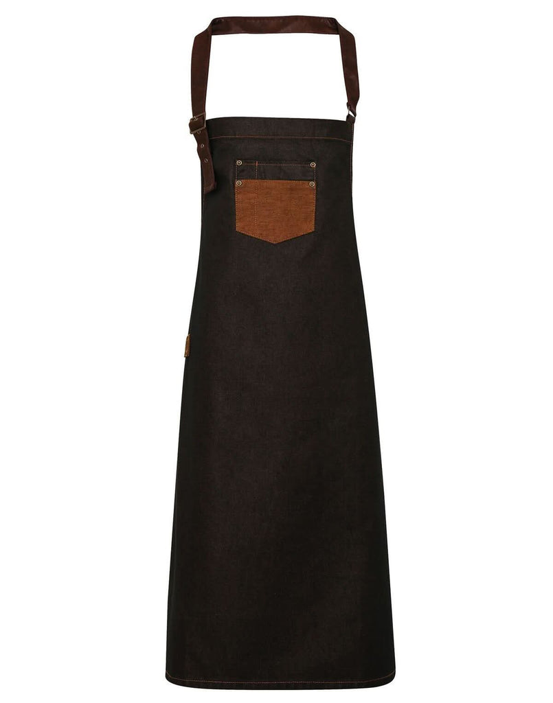 PR136 - Waxed-Look Denim Apron - The Staff Uniform Company