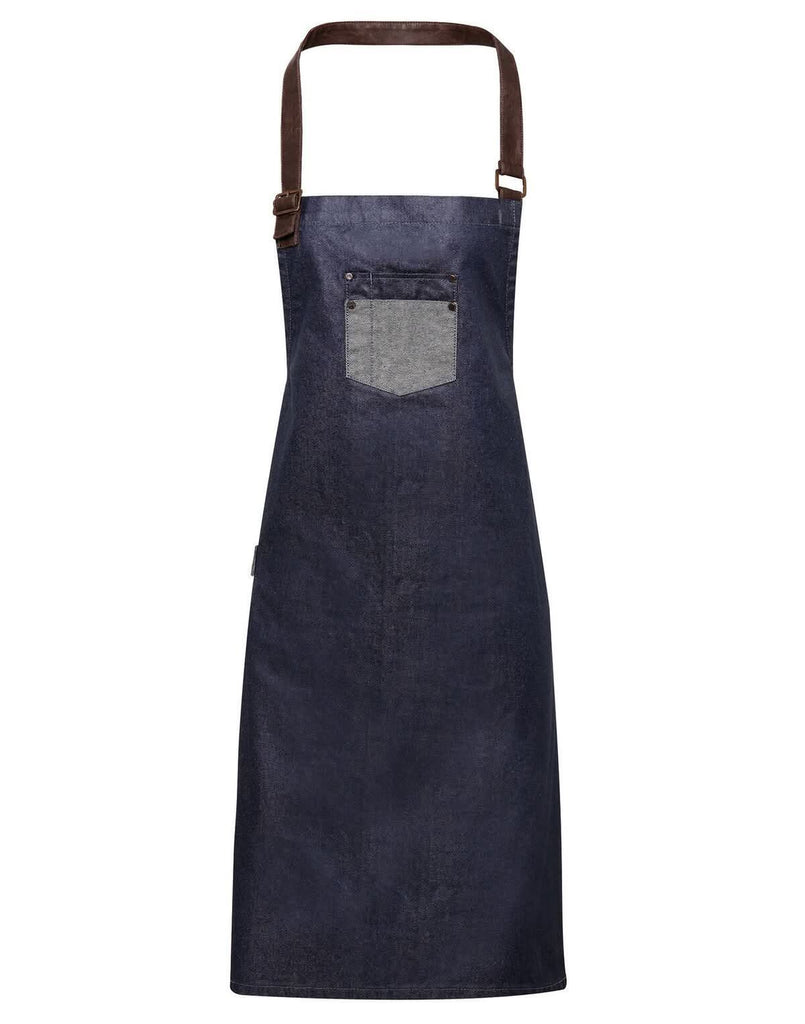 PR136 - Waxed-Look Denim Apron - The Staff Uniform Company