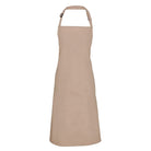 PR150: Colours Pocketless Bib Apron Aprons Premier Latte Regular