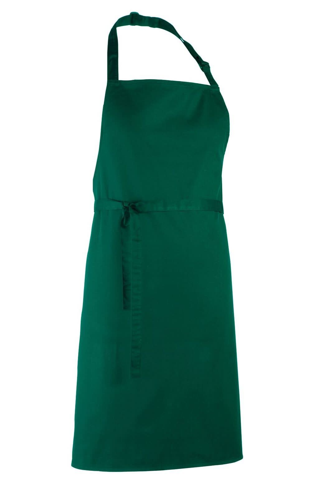 PR150: Colours Pocketless Bib Apron Aprons Premier Bottle Regular