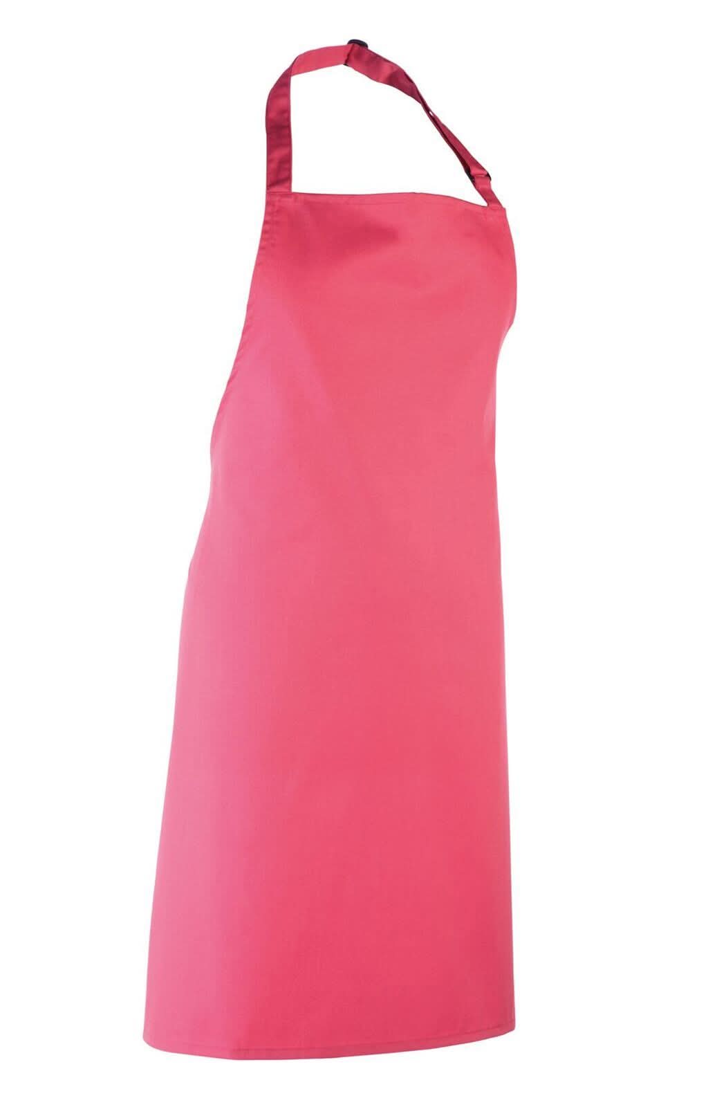 PR150: Colours Pocketless Bib Apron Aprons Premier Fuchsia Regular
