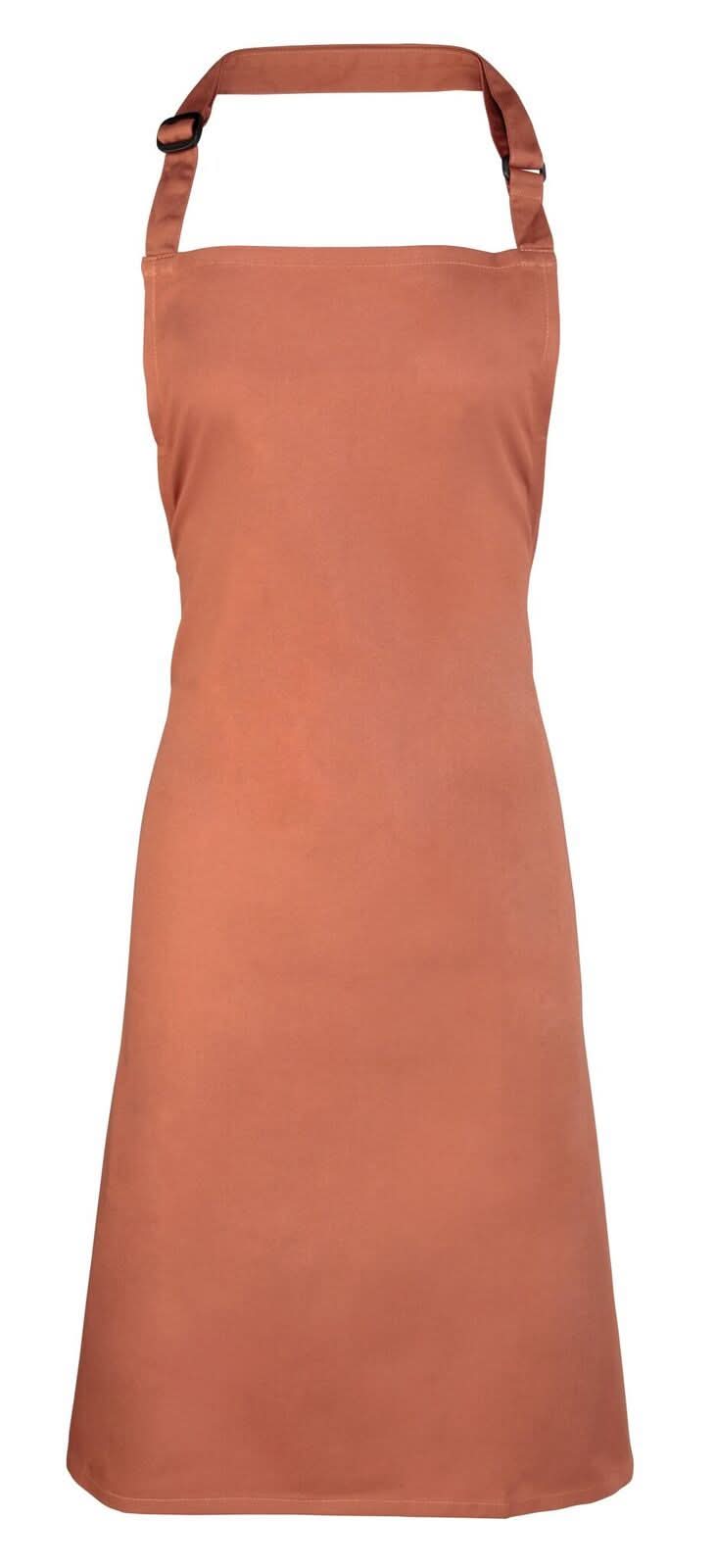 PR150: Colours Pocketless Bib Apron Aprons Premier Chestnut Regular