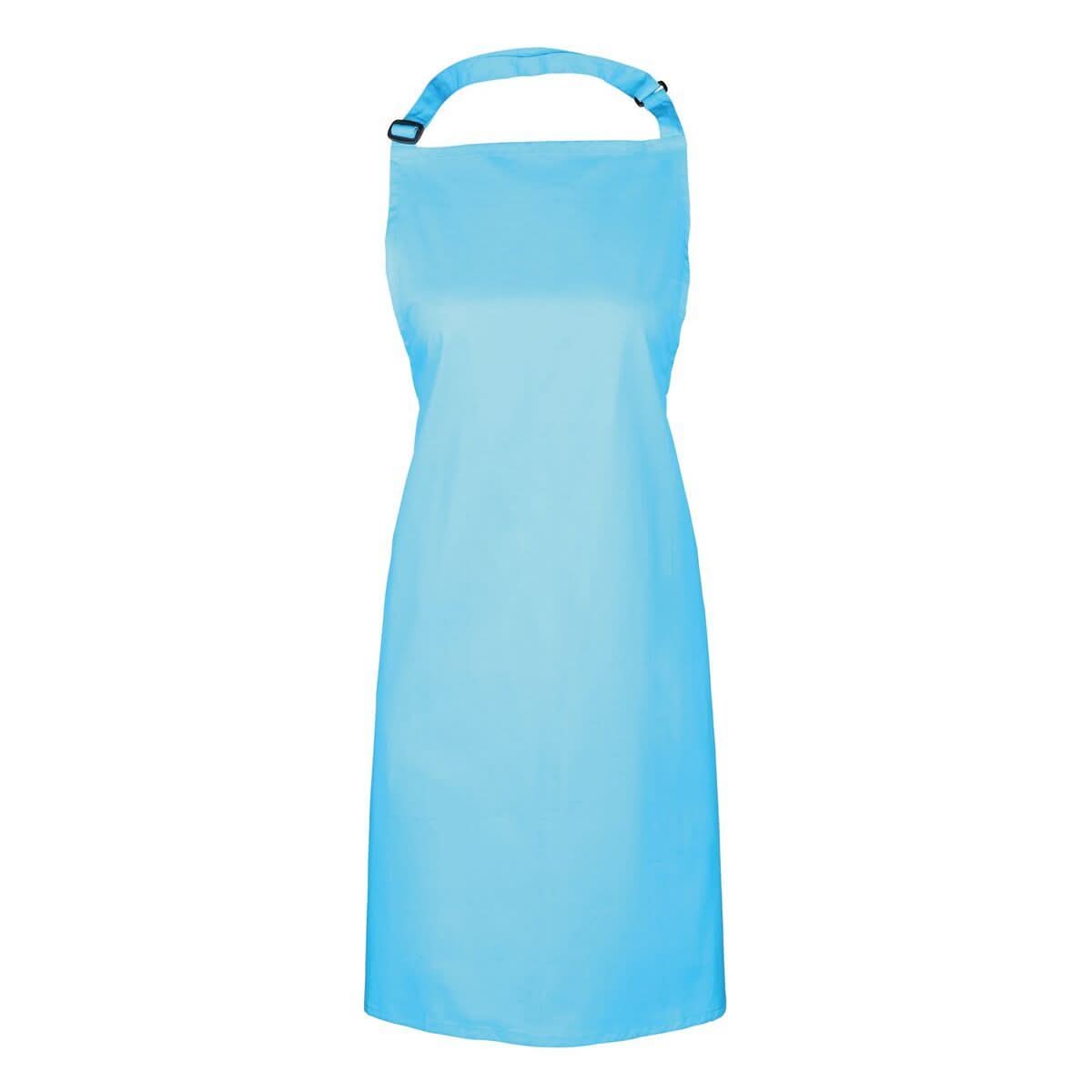 PR150: Colours Pocketless Bib Apron Aprons Premier Cyan Regular