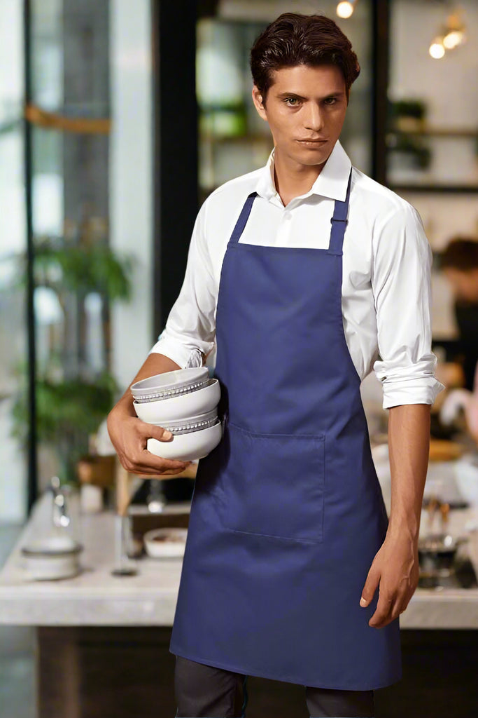 PR154 - Colours Bib Apron - with Pocket - The Staff Uniform Company