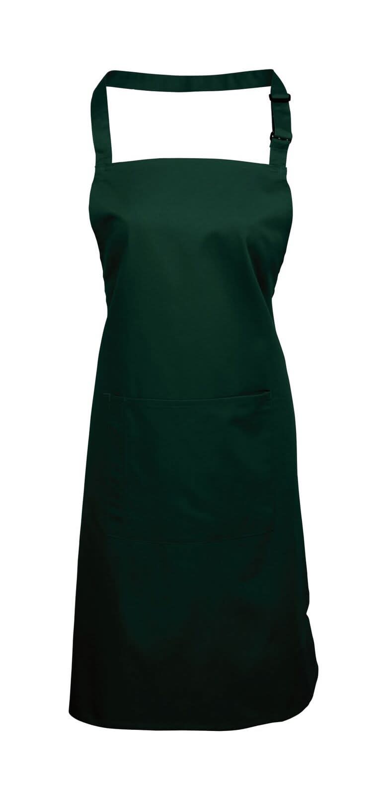 PR154: Colours Pocket Bib Apron Aprons Premier Bottle Green Regular