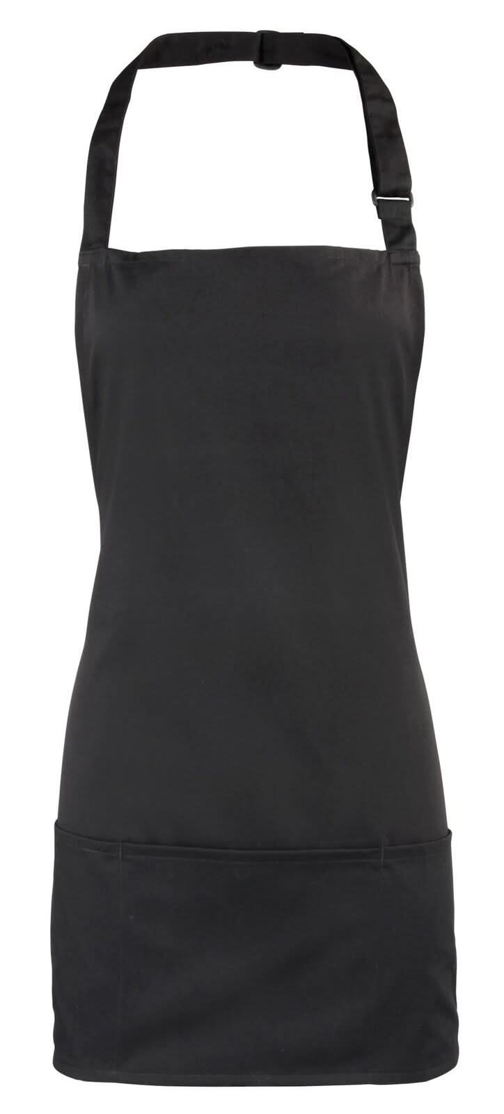 PR159: Colours 2-in-1 Apron Aprons Premier Black Regular