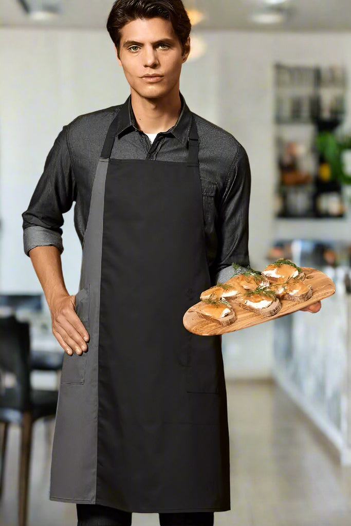 PR162 - Contrast Bib Apron - The Staff Uniform Company