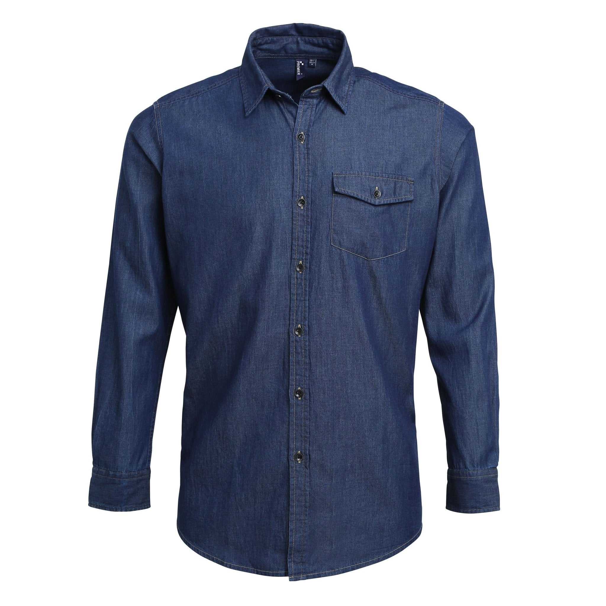 PR222: Mens Denim Shirt Mens Long Sleeve Shirts Premier
